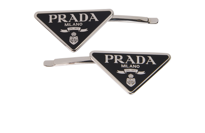 Prada Logo Hair Pins, front view